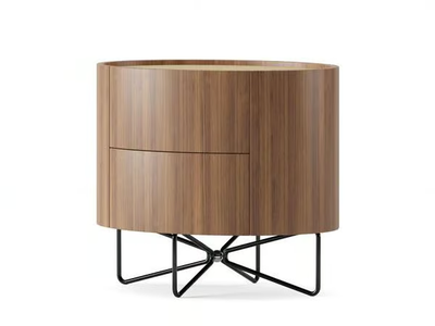 GOYA - Oval wooden bedside table with drawers _ Ersa