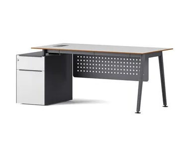 HANA - Rectangular wooden office desk with drawers _ Ersa