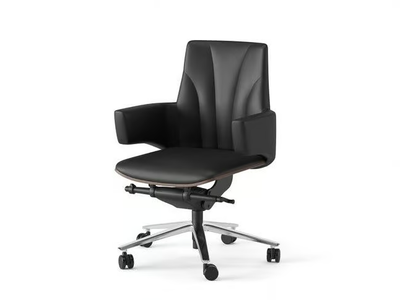 IMPERO - Swivel leather chair with armrests with 5-spoke base _ Ersa