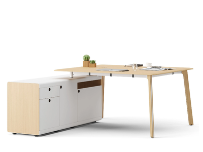 MAGRO - Rectangular wooden executive desk with drawers _ Ersa