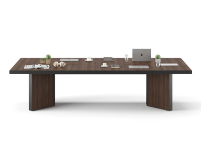 MEIRO - Rectangular wooden meeting table with cable management _ Ersa