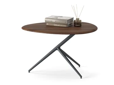 STONEAGE - Oval wooden coffee table _ Ersa