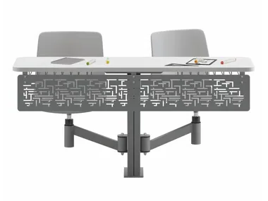TETRIS - Modular laminate bench desk with integrated chairs _ Ersa