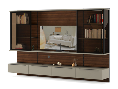 TULUA - Wall-mounted sectional wooden TV wall system _ Ersa
