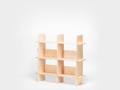 KARYA - Modular wall-mounted birch bookcase _ Esposit
