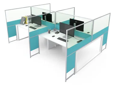 CARING ASTERISCO IN B - Glass and aluminium desktop partition _ ESTEL GROUP