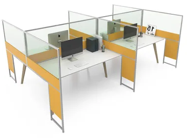 CARING P45 B - Glass and aluminium desktop partition _ ESTEL GROUP
