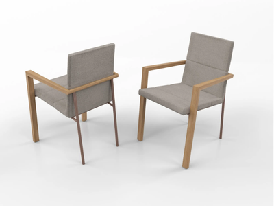 CASSIOPEA - Upholstered fabric chair with armrests _ ESTEL GROUP
