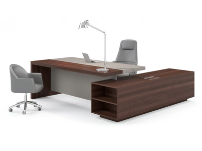 DUCALE - L-shaped office desk with cable management _ ESTEL GROUP