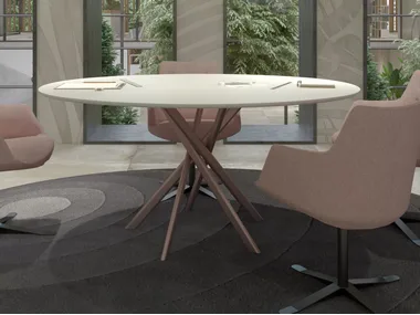 SANT'ANDREA - Round wooden meeting table _ ESTEL GROUP