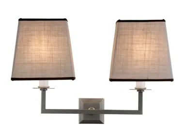 ALISEA - LED brass and fabric wall lamp with fixed arm _ Estro