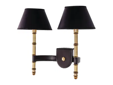 CLUSTER - LED brass and fabric wall lamp with fixed arm _ Estro