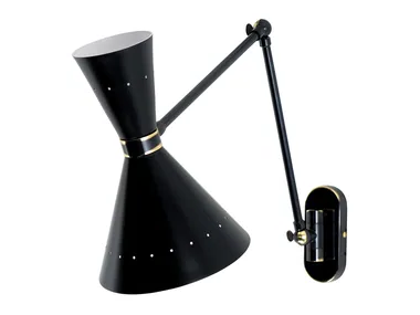 DIVA - Adjustable LED painted metal and brass wall lamp _ Estro