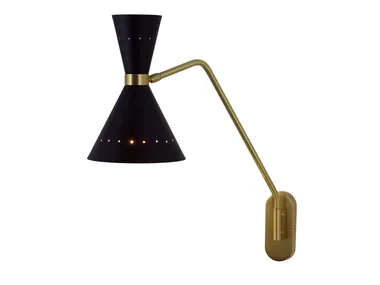DIVA - LED painted metal and brass wall lamp _ Estro
