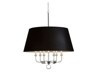 JULIETTE - LED brass and fabric pendant lamp _ Estro