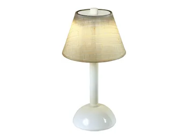 MOON - Rechargeable cordless LED fabric and brass table lamp _ Estro
