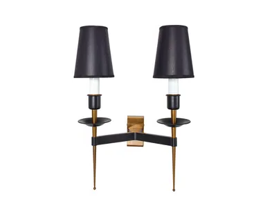 NELLY - LED brass and fabric wall lamp with fixed arm _ Estro
