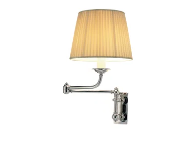NUGURIA - Adjustable LED brass and fabric wall lamp _ Estro