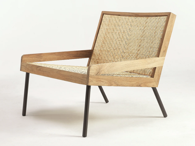 ALLAPERTO VERANDA - Teak and rattan armchair with armrests _ Ethimo