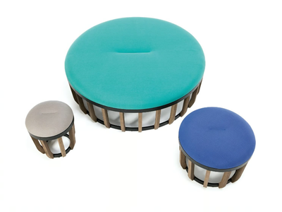 SWING - Round fabric garden pouf _ Ethimo