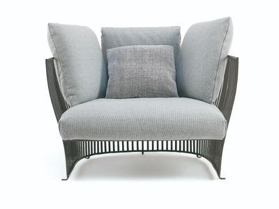 VENEXIA - Fabric and aluminium garden armchair with armrests _ Ethimo