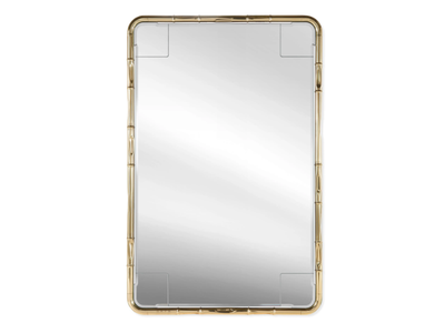 DELFI - Rectangular wall-mounted brass framed mirror _ ETRO Home Interiors