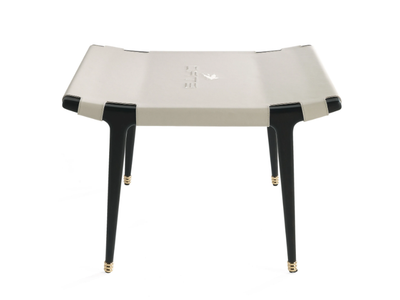 DINKA - Square tanned leather and wooden side table _ ETRO Home Interiors