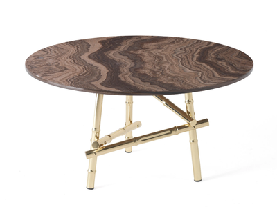 SAMARCANDA - Round Tobacco Brown marble coffee table _ ETRO Home Interiors
