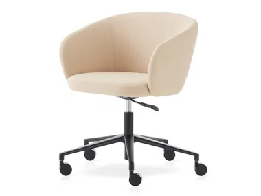 HUMA - Swivel fabric chair with 5-spoke base with castors _ EXPORMIM