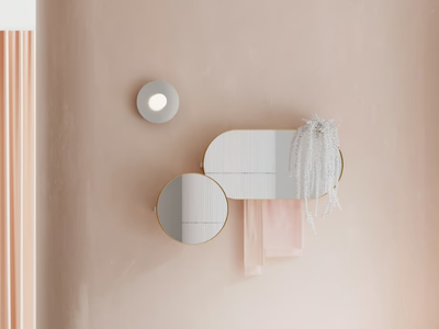 ARCO - Oval wall-mounted mirror with shelf _ Ex.t