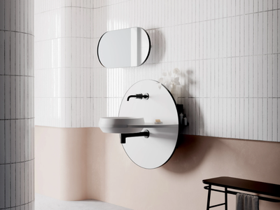 ARCO S - Wall-mounted Livingtec® console sink with mirror _ Ex.t