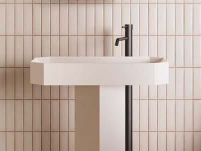 ORIGAMI - Rectangular pedestal Livingtec® washbasin _ Ex.t