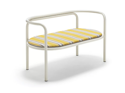 LOCUS SOLUS JACQUEMUS + EXTETA SPECIAL RE-EDITION - Powder coated steel garden bench with back _ Exteta