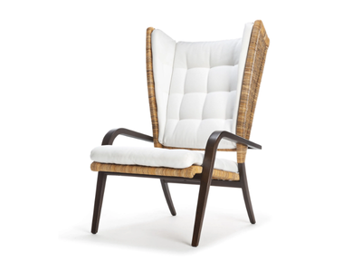 POLTRONA BERGÈRE 1939 - Wicker armchair with armrests _ Exteta