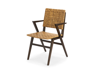 SEDIA LUPO 1945 - Wicker chair with armrests _ Exteta