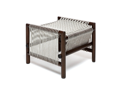STRING - Rope and mahogany garden footstool _ Exteta