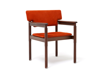 VIESTE - Fabric and mahogany garden chair with armrests _ Exteta