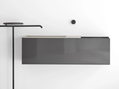 MA - Wall-mounted solid wood and Cristalplant® vanity unit _ FALPER