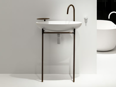 MONSIEUR - Console oval single Cristalplant® washbasin _ FALPER