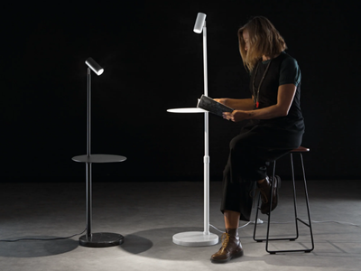 RELAX - Adjustable metal floor lamp with shelf _ Fan Europe Lighting