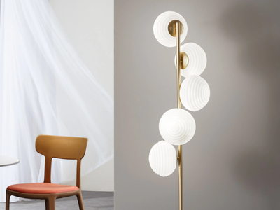 RIPPLE - Opal glass and metal floor lamp _ Fan Europe Lighting