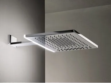 ACQUAFIT 38 K031B+K031A - Rectangular 2-spray stainless steel overhead shower with chromotherapy _ Fantini Rubinetti