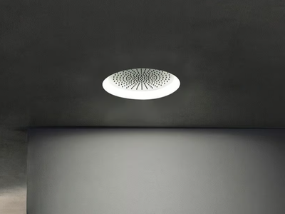 ACQUAFIT 93 K061 - Ceiling mounted round 2-spray stainless steel overhead shower _ Fantini Rubinetti