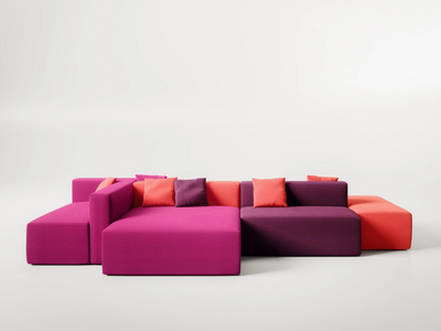 LINK - Modular fabric leisure sofa _ FANTONI