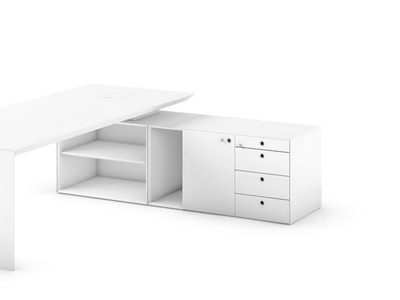 MULTIPLICEO - Wood veneer office desk with drawers _ FANTONI