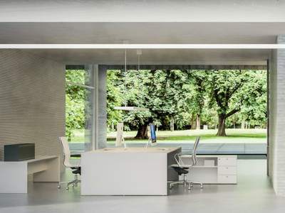 QUARANTA5 - Multiple office desk with cable management _ FANTONI