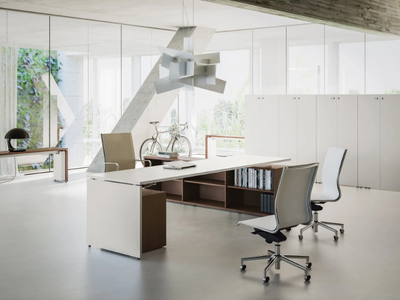 SISTEMA 28 - Executive desk with shelves _ FANTONI