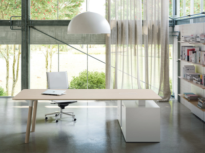 WOODS - Office desk with shelves with drawers _ FANTONI