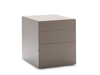 ALA - Tanned leather office drawer unit with castors _ Fasem