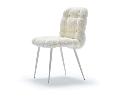 AVION - Upholstered bouclé fabric chair _ Fasem